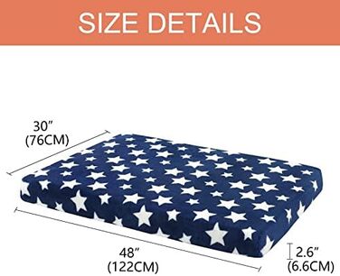 Лежанка для собак EMPSIGN, м'яка подушка для перенесення, водовідштовхувальний матеріал, підходить для кліток, знімний та пральний чохол, для маленьких собак, розмір XXL (122x76x6.6 см), колір: блакитний