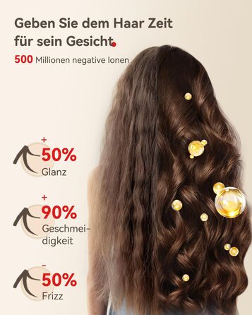 Фен з дифузором, потужний фен з мотором 160 000 об/хв, іонізатор, 500 млн негативних іонів, для подорожей та дому (сірий), сірий дифузор