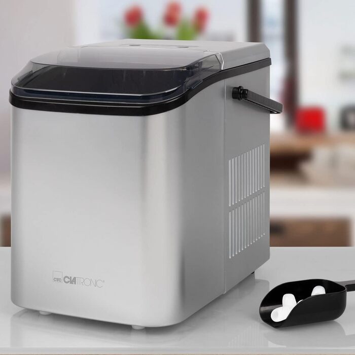 Машина для приготування льоду Clatronic EWB 3785 Silver | Швидке приготування, самоочищення, 1.5 л резервуар | 12 кг/24 год