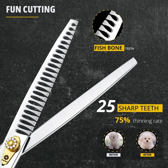 Професійна собача шерсть ножиці Dream Reach 8 дюймів - ножиці для грумінгу собак та котів з ергономічною ручкою, з високоякісної сталі 440C, з регульованим болтом