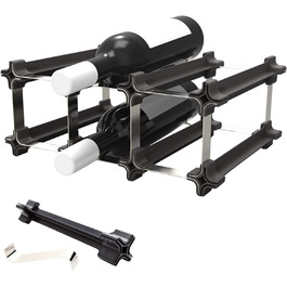 Wine rack, stainless steel, silver, 49.5 x 49.5 cm, 25-unit (3-piece starter kit wine rack)