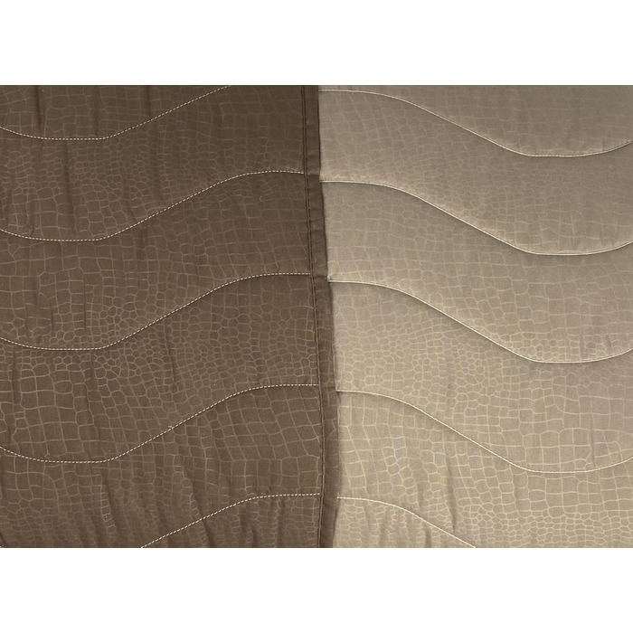 Плед на ліжко 240x260 см, двосторонній дизайн, осінньо-весняний (100 г/м²), степний, підкладковий, для двоспального ліжка, з м'якої мікрофібри, Made in Italy (колір: коричневий/мокко)