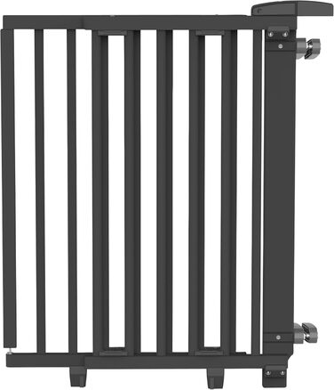 Безпечне ворота Geuther Oris для дитячого захисту на сходах | Дерев'яне ворота з дверцятами, ширина 67-95 см, чорний колір, з кріпленнями для поручнів