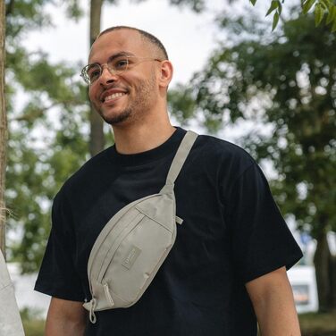 Поясна сумка LARKSON Bauchtasche для жінок та чоловіків, бежева - Ole, для спорту, відпочинку, міста, фестивалів, з ремінцем, водонепроникна (Блакитна Ягода)