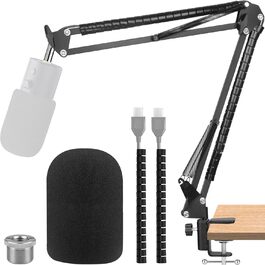 Підставка для мікрофона ChromLives для Razer Seiren X, з поп-фільтром, вітрозахистом та кабелетримачем, 5/8 адаптер