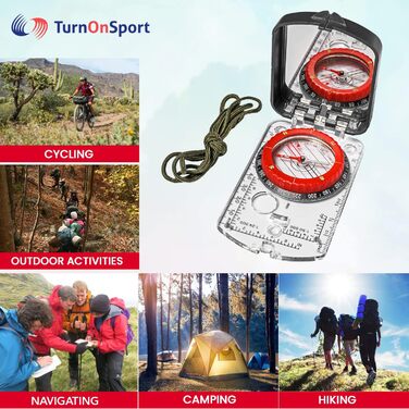 Sight Compass Adjustable Declination – Pathfinder Compass Survival Camping | Base Plate Compass Kids Navigation | Orienteering Compass Hiking Map Reading Military Compass Backpacking