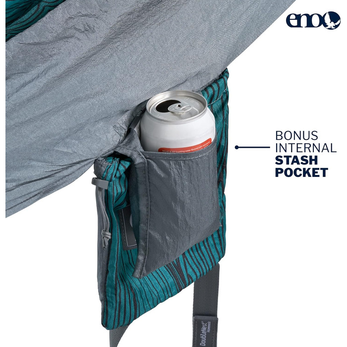 Гамак подвійний ENO DoubleNest Print Berge Zum Meer, сірий - для кемпінгу, 1-2 особи