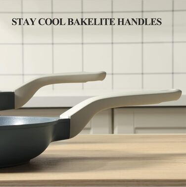 Плита PRICUSIS з антипригарним покриттям Ceramic, набір 2 шт (20.3 см + 30.5 см), індукційна, для яєць та омлетів, безпечна, сумісна з духовкою, можна мити в посудомийній машині