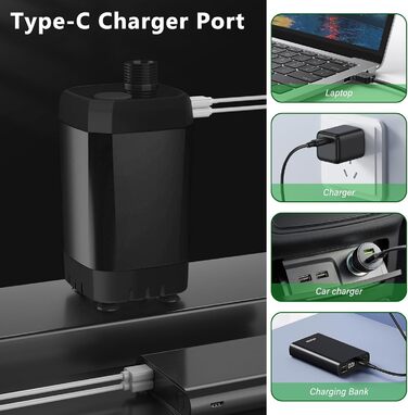 BORDEAG Портативний душ для кемпінгу з акумулятором 6000mAh, перезаряджуваний, з насосом, лійкою та складним відром для душу. Душ для подорожей, пляжу, миття авто.
