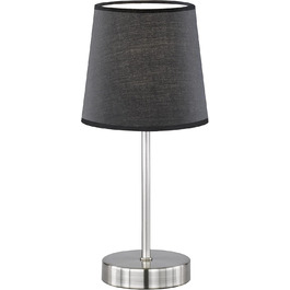 WOFI Настільна лампа Cesena 1-лампова, чорна, 14 x 14 x 32 см, тканинний абажур, 832401100000