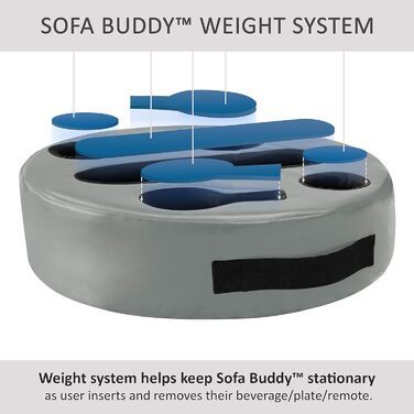 Sofa-Buddy Practical Couch Cup Holder, Couch Coaster, Sofa Cup Holder - The perfect couch accessory (Big-Leather-Grey)