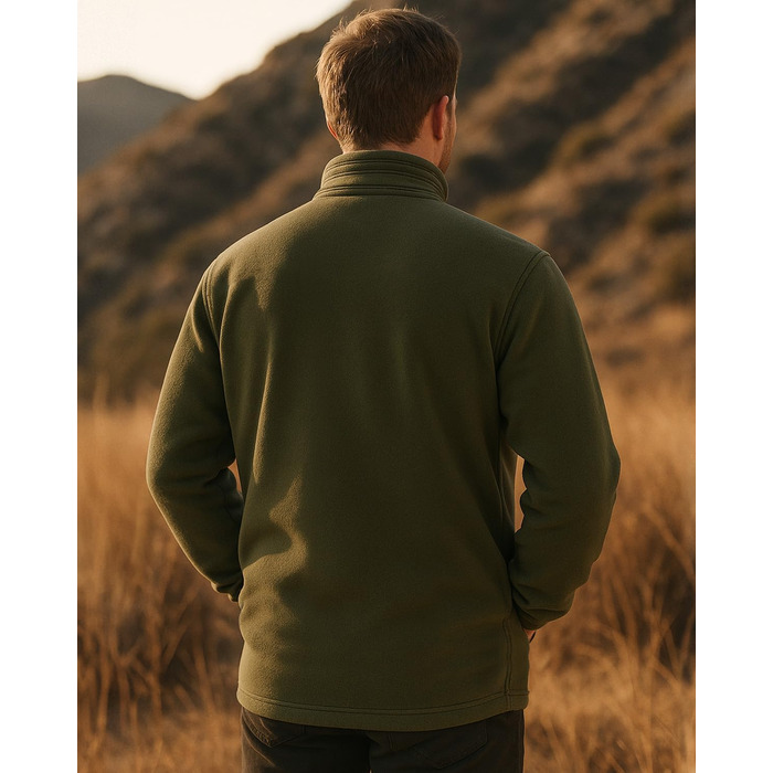 LABCOOL Обогрівальна куртка для чоловіків та жінок - флісова куртка з 6-зонним обігрівом та 3 рівнями температури - USB-живлення з Powerbank 10000mAh - можна прати в пральній машині, розмір M, колір зелений