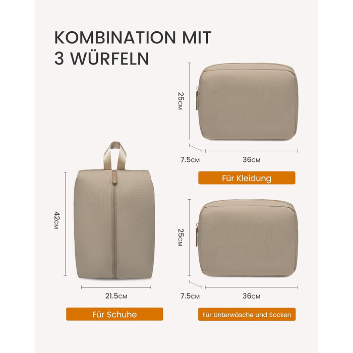 LOVEVOOK Рюкзак для ручної поклажі жіночий, великий дорожній рюкзак, 45L, валіза-рюкзак, рюкзак для подорожей, для ноутбука 17,3 дюйма, на вихідні, діловий, ручна поклажа, 1-бежевий хакі 50x20x36 см (45L, комплект)