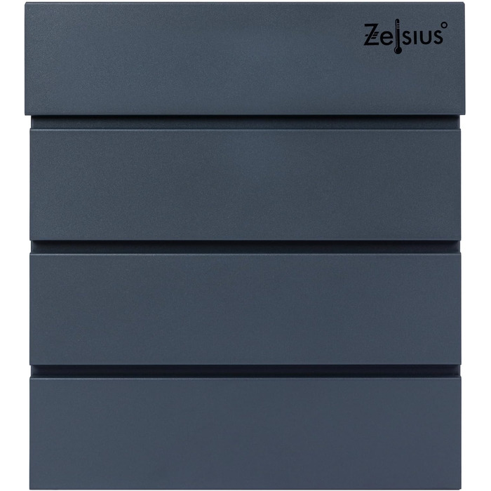 Поштова скринька Zelsius з відділенням для газет, антрацит RAL7016, з м'яким закриттям | Настінна або стійкова установка