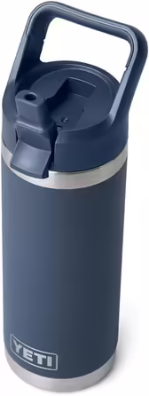 Термос пляшка YETI Rambler C з трубочкою, нержавіюча сталь, вакуумна ізоляція, 532 мл, синя