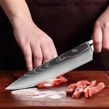 Набір кухонних ножів Camkum 3 шт: кухонний ніж, ніж Nakiri, ніж для фруктів. З нержавіючої сталі EN1.4116, подарункова упаковка