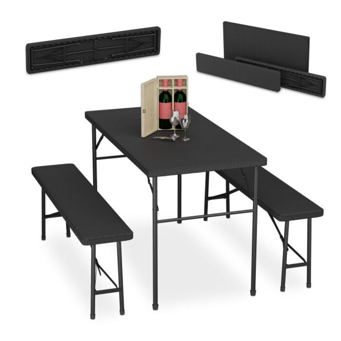 Relaxdays 3-piece folding beer garden set