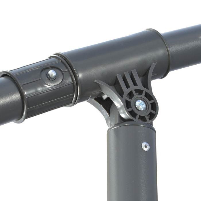 Outsunny Patio Umbrella Ø2.92 m with Hand Crank, Garden Umbrella including Weights & Canopy Cover, Steel Cross Base, Oxford Dark Grey