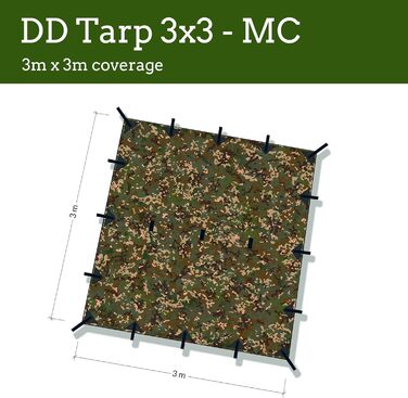 Тент DD Tarp 3x3 MC – легкий камуфляжний тент для гамака, кемпінгу та сольного відпочинку на природі