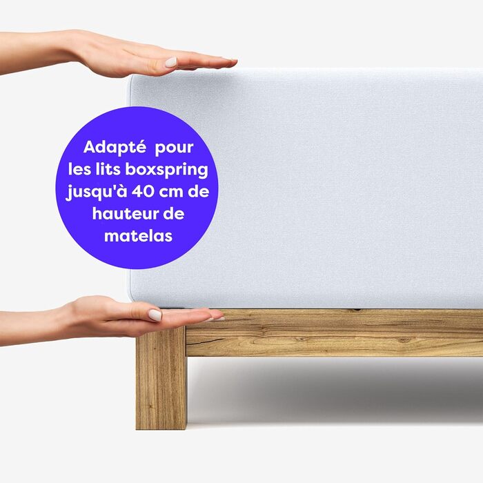 Wolkenfeld Box Spring Bed Fitted Sheet 180x200cm up to 200x220cm - up to 40cm Mattress Height - Premium Cotton Bed Sheet 180x200 | 180x220 | 200x200 for Box Spring and Water Beds - White