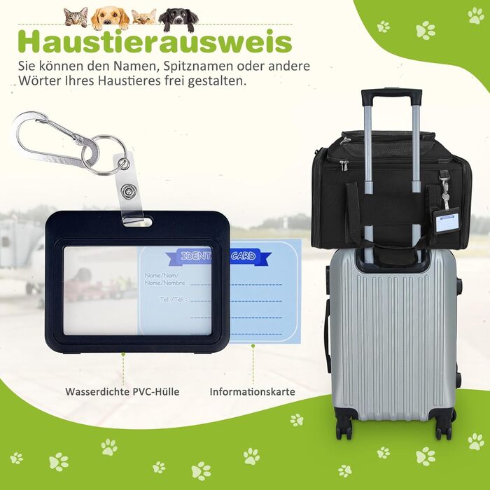 Транспортна сумка для кота та собаки, переноска для тварин (чорна, L)