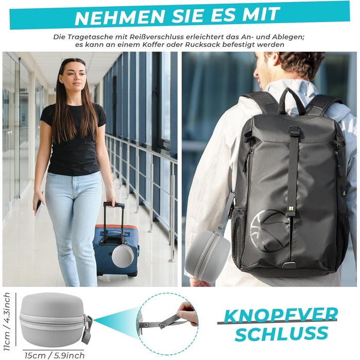 Memory Foam Travel Pillow with Case - Orthopedic Neck Pillow for Airplane, Car, Train - Comfortable & Supportive