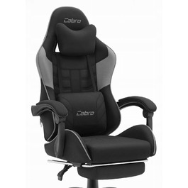 Ігрове крісло Cabro C501, чорно-сіре, тканина