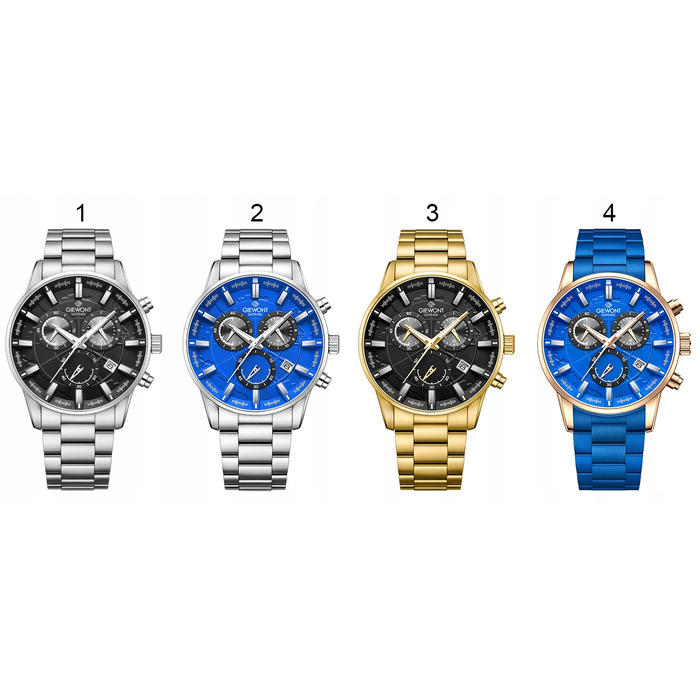 Чоловічий годинник Giewont Chronograph Sapphire, чорний, GW4580-B1