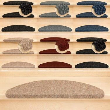 Kettelservice-Metzker Stair Treads Ramon® MW Half-Round Anthracite 15-Piece Value Set