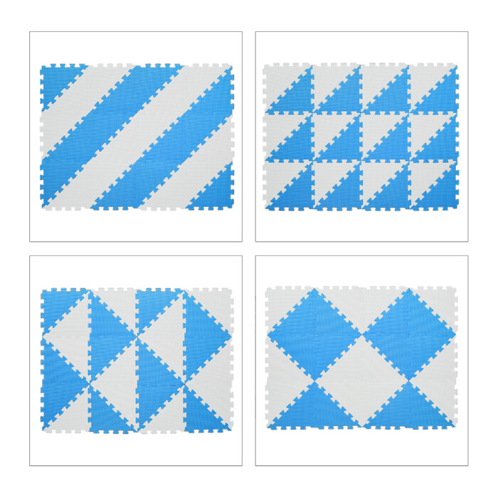 Relaxdays Puzzle Mat Blue and White