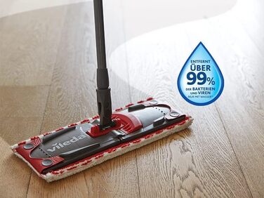 Vileda Ultramax Turbo 2in1: Набір для миття підлоги з відром та мікрофіброю | Телескопічна ручка (75–130 см), система віджиму, для плитки, ламінату та паркету | Еко-упаковка