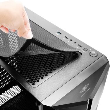 Комп'ютерний корпус Spirit of Gamer Gamer Clone III з RGB підсвічуванням - ATX/mATX/ITX Tower з металевою передньою панеллю та скляною бічною панеллю