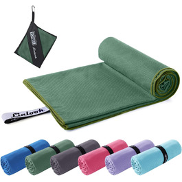 Рушник з мікрофібри Linlook, 180x80 см - великий, швидковисихаючий спортивний рушник для пляжу, подорожей, йоги, кемпінгу та фітнесу (зелений, 180x80 см)