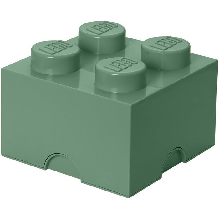 LEGO коробка для зберігання, 4 кнопки, штабельована, 5,7 л, пісочно-зелена