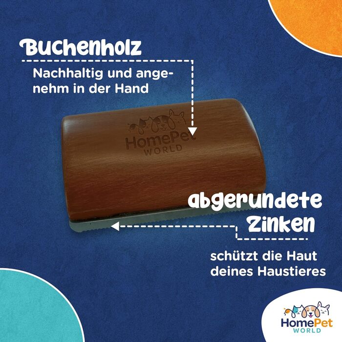 Двостороння щітка для собак та котів HomePetWorld - для догляду за довгою та середньою шерстю, видаляє клубки та підшерстя