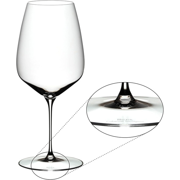 RIEDEL Veloce Cabernet/Merlot Wine Glass Set, 2-Piece, Clear Crystal Glass, Premium Machine-Made