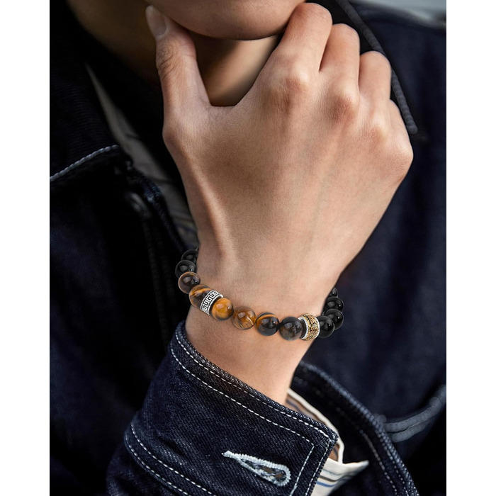 Браслет на руку VGWON для чоловіків з перлами – ідеальний подарунок на день народження, Різдво, для сина, чоловіка, батька (UVG-BM103S)