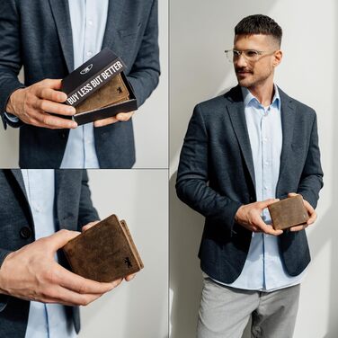 Berliner Bags Vintage Wallet, Portmonee (Coin Wallet) made of Leather, Wallet with TÜV-tested RFID protection, for Men - Brown