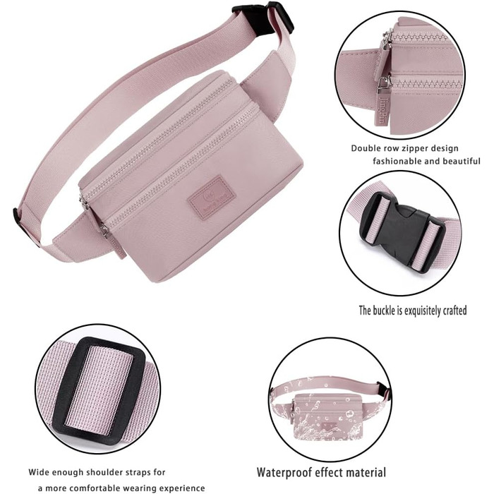 Поясна сумка на пояс для жінок та чоловіків, спортивна, водовідштовхувальна, для бігу (фіолетовий)