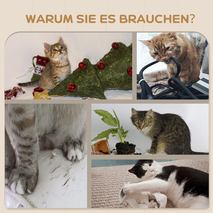 PawHut Кліматична стіна для котів, 4 шт., Кліматичний комплекс з котячою драбиною, гамаком, платформою для стрибків, стіною для шліфування, меблями для котів на стіні, до 5 кг | Aosom