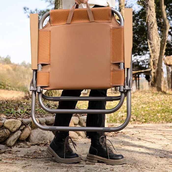 Кемпінговий стілець складний, камуфляжний, 225 кг, Oxford, для риболовлі, пікніка, подорожей - зелений/помаранчевий