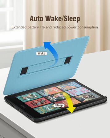 Чохол MoKo для Kindle Paperwhite (12-го покоління, 2024) та Kindle Colorsoft Signature Edition (2024), з петлею для руки, авто-ввімкнення/вимкнення, Agave Grün (aprikose Blume)