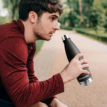 Термос-пляшка 750 мл, нержавіюча сталь, BPA-Free, для спорту та подорожей, з вуглекислим газом, витривала, витік неможливий, для хлопчиків та дівчаток, Outdoor, темно-зелений (750 мл, чорний)