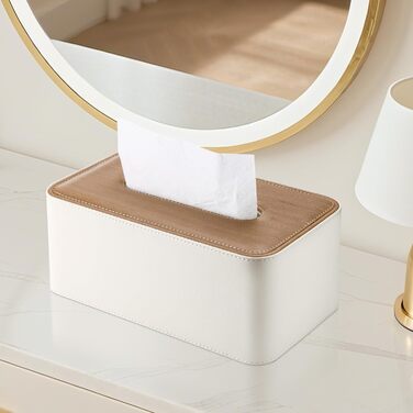 Стильна коробка для серветок з PU шкіри KingFOM - для офісу, авто, дому (C-Бежевий)