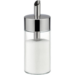 Tescoma sugar dispenser made of glass, brushed stainless steel, ideal for white/brown sugar, 150ml