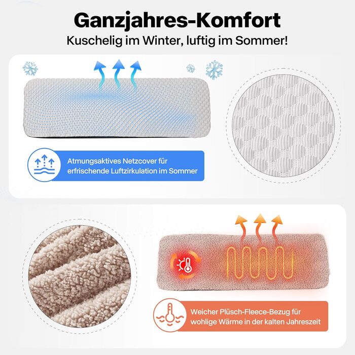 Кішка ліжко для вікна Pet Prime – М'яке ліжко для котів на підвіконня з неслизьким дном, тиха подушка, 2 знімні чохли (сітка та плюш), 90x29 см для затишного відпочинку та сну