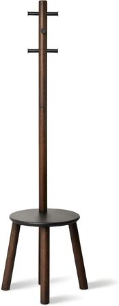 Umbra Pillar Coat Rack with Bench, Default_no_Selection_Value, White/Natural, One Size (Black/Walnut, Coat Rack with Bench)