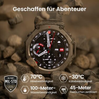 Смарт-годинник Amazfit T-Rex 3 Outdoor 48мм AMOLED GPS NFC Чорний