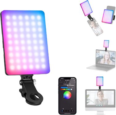 LED світло для селфі NEEWER Entry Level: clip-on, 54 LED, CRI 88, 650mAh, для iPhone, комп'ютера, вебкамери, Zoom, макіяжу