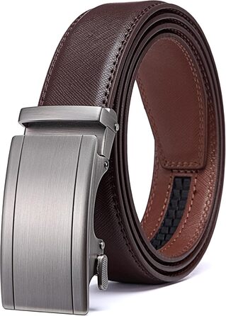Чоловічий шкіряний ремінь Acewin з автоматичною пряжкою, робочий, регульований, ширина 35 мм, довжина 105 см, розмір 26'-32', колір 02-brown